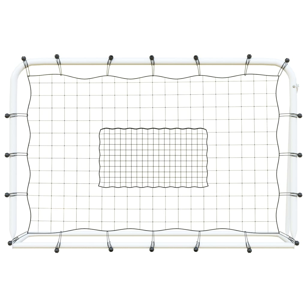 Rete Rimbalzante Calcio Bianca e Nera 184x61x123cm Acciaio e PE
