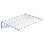 Tettoia per Porta Grigio e Trasparente 122x90 cm Policarbonato