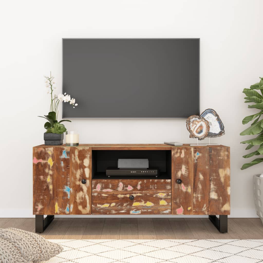 Mobile TV 105x33,5x46cm Legno Massello Recupero e Multistrato