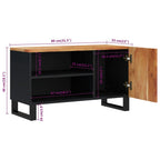 Mobile TV 80x33x46cm Legno Massello Acacia e Legno Multistrato