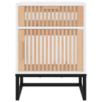 Comodini 2 pz Bianchi 40x30x55,5 cm Legno Multistrato e Ferro
