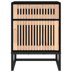 Comodino Nero 40x30x55,5 cm Legno Multistrato e Ferro