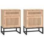 Comodini 2 pz 40x30x55,5 cm Legno Multistrato e Ferro
