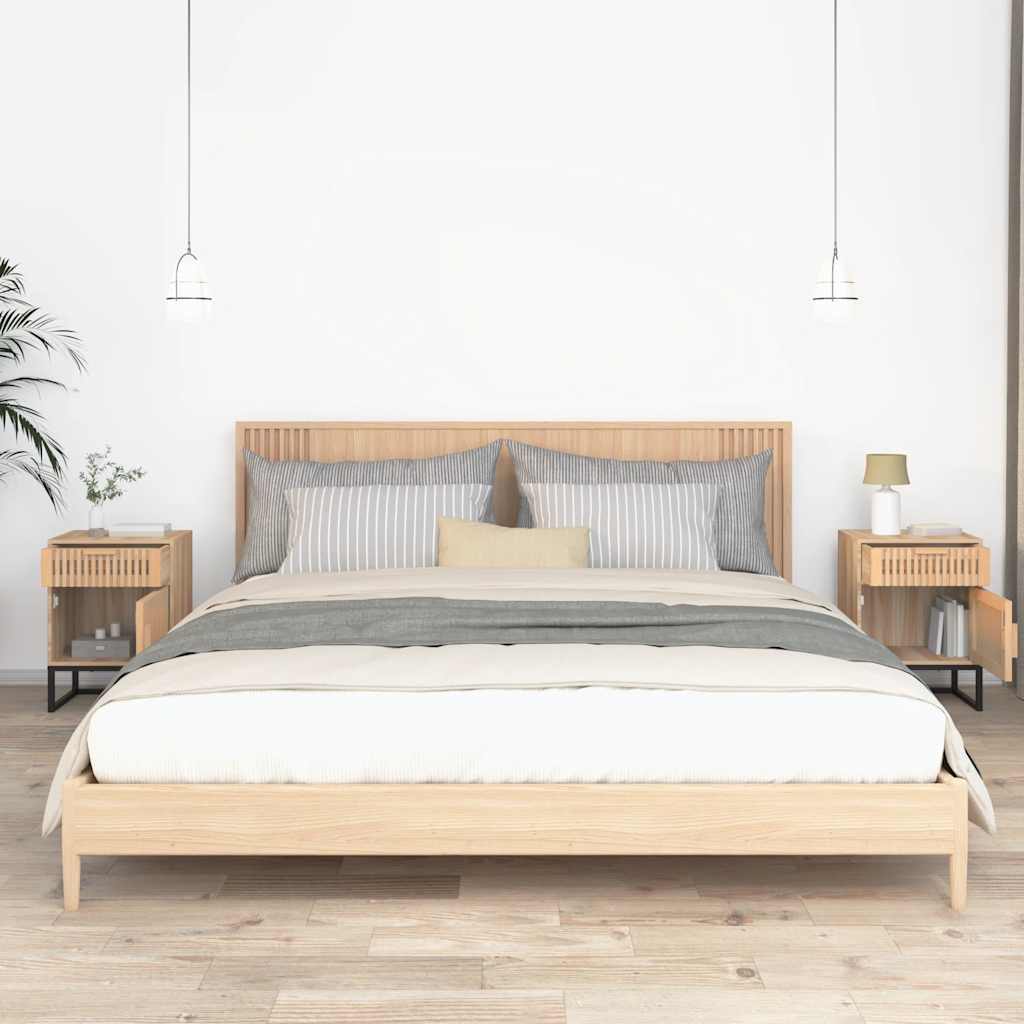Comodini 2 pz 40x30x55,5 cm Legno Multistrato e Ferro