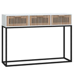 Tavolino Consolle Bianco 105x30x75 cm Legno Multistrato e Ferro