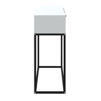 Tavolino Consolle Bianco 105x30x75 cm Legno Multistrato e Ferro