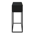 Tavolino Consolle Nero 105x30x75 cm Legno Multistrato e Ferro