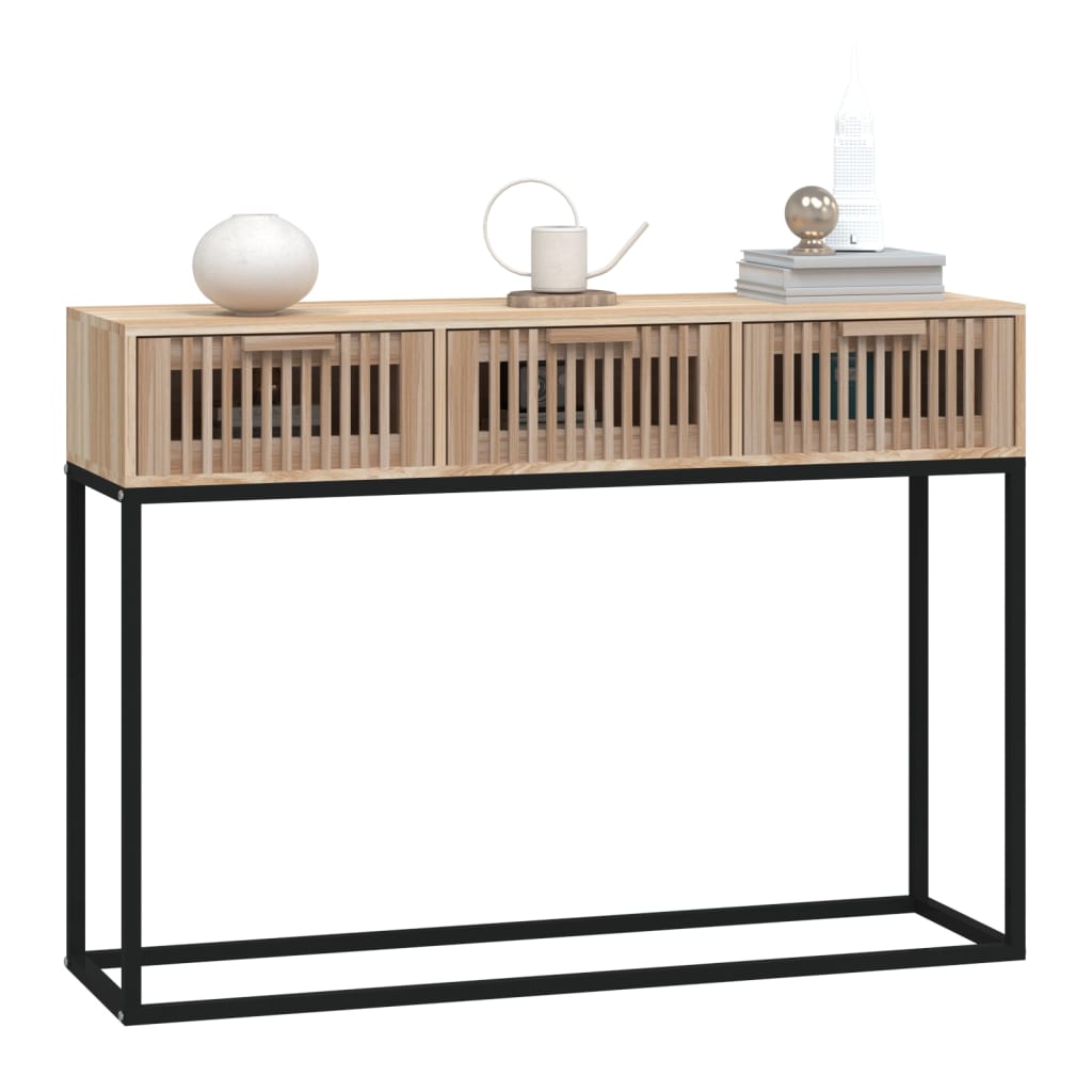 Tavolino Consolle 105x30x75 cm Legno Multistrato e Ferro