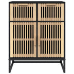 Credenza Nera 60x30x75 cm in Legno Multistrato
