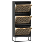 Scarpiera Nera 52x25x120 cm in Legno Multistrato