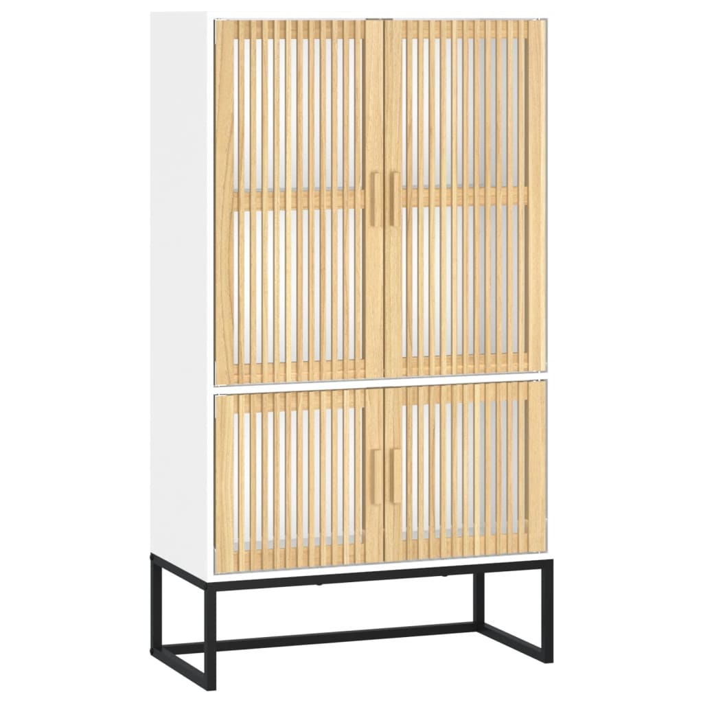 Credenza Bianca 70x35x125 cm in Legno Multistrato