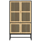 Credenza Nera 70x35x125 cm in Legno Multistrato