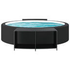 Scaffali Portaoggetti 2 pz in Polyrattan Nero