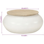 Tavolino da Salotto Bianco 51x51x27 cm Legno Massello di Mango