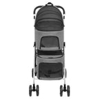 Passeggino Cani Pieghevole 2 Livelli Grigio 83x48x97cm Tessuto