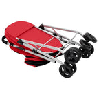 Passeggino Cani Pieghevole 2 Livelli Rosso 83x48x97cm Tessuto