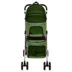 Passeggino Cani Pieghevole 2 Livelli Verde 83x48x97cm Tessuto