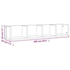 Mensola Muro Porta PC Rovere Fumo 100x18x18cm Legno Multistrato
