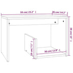 Tavolino Rovere Marrone 59x36x38 cm in Legno Multistrato