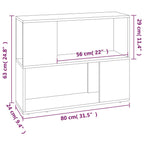 Libreria/Divisorio Rovere Marrone 80x24x63 cm