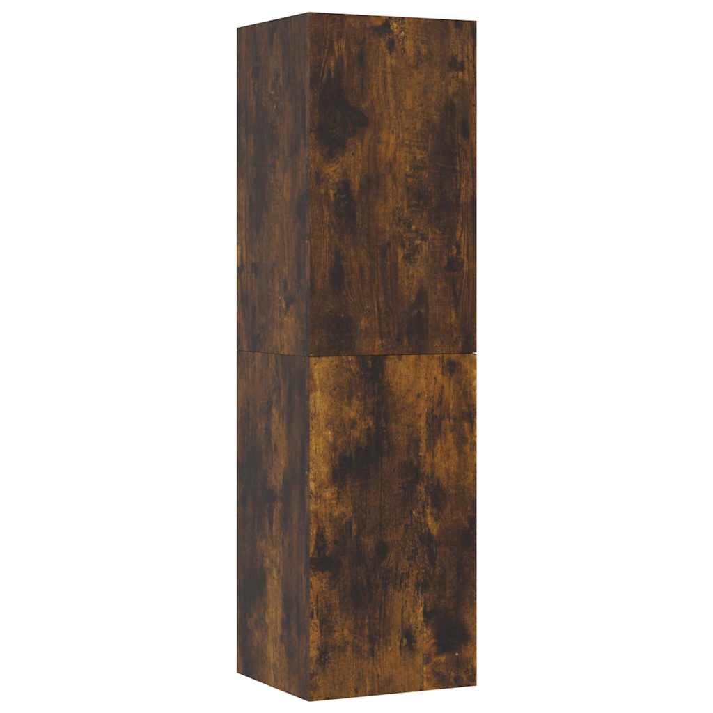 Mobile Porta TV a Parete Rovere Fumo 30,5x30x110 cm