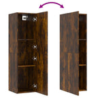 Mobile Porta TV a Parete Rovere Fumo 30,5x30x110 cm