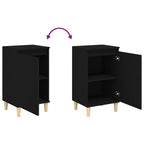 Comodini 2 pz Neri 40x35x70 cm in Legno Multistrato