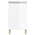 Comodini 2 pz Bianco Lucido 40x35x70 cm in Legno Multistrato