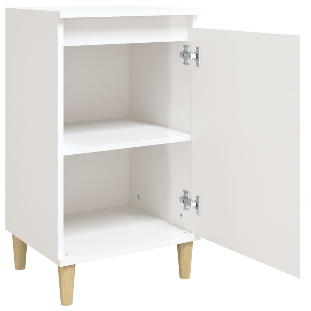 Comodini 2 pz Bianco Lucido 40x35x70 cm in Legno Multistrato