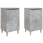 Comodini 2 pz Grigio Cemento 40x35x70 cm in Legno Multistrato