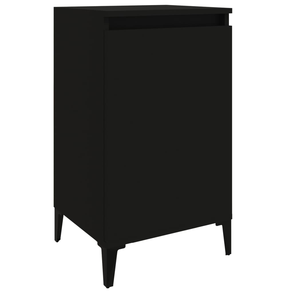 Comodini 2 pz Neri 40x35x70 cm in Legno Multistrato