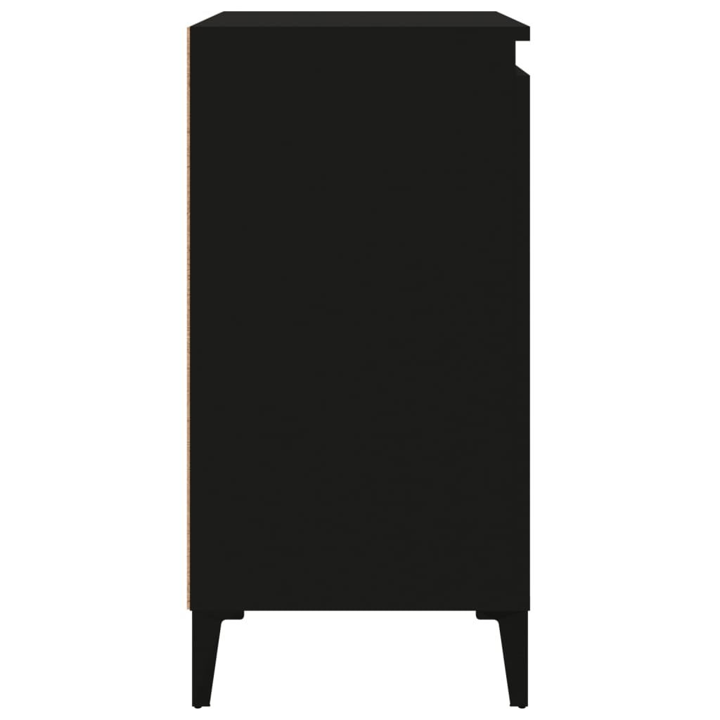 Comodini 2 pz Neri 40x35x70 cm in Legno Multistrato