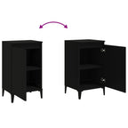 Comodini 2 pz Neri 40x35x70 cm in Legno Multistrato