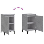 Comodino Grigio Cemento 40x35x70 cm in Legno Multistrato