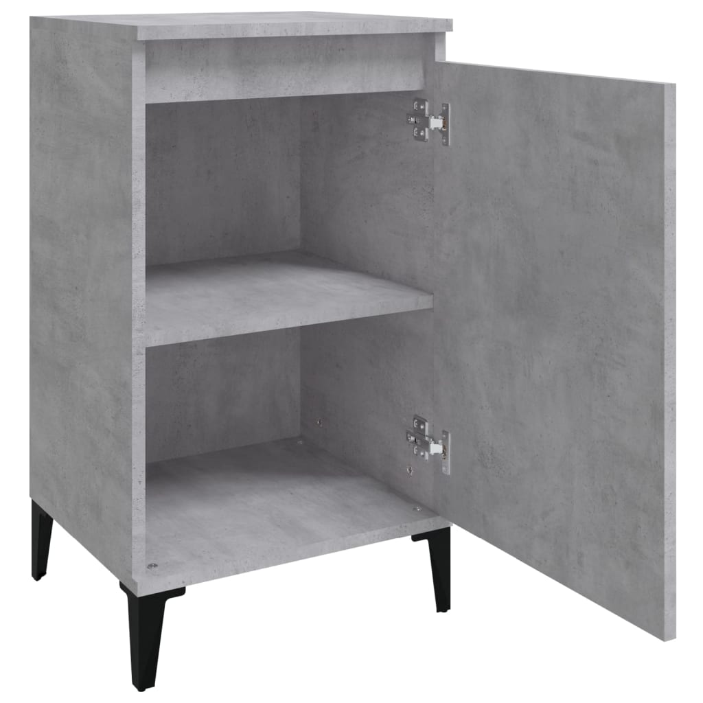 Comodini 2 pz Grigio Cemento 40x35x70 cm in Legno Multistrato