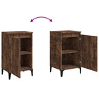 Comodini 2 pz Rovere Fumo 40x35x70 cm in Legno Multistrato