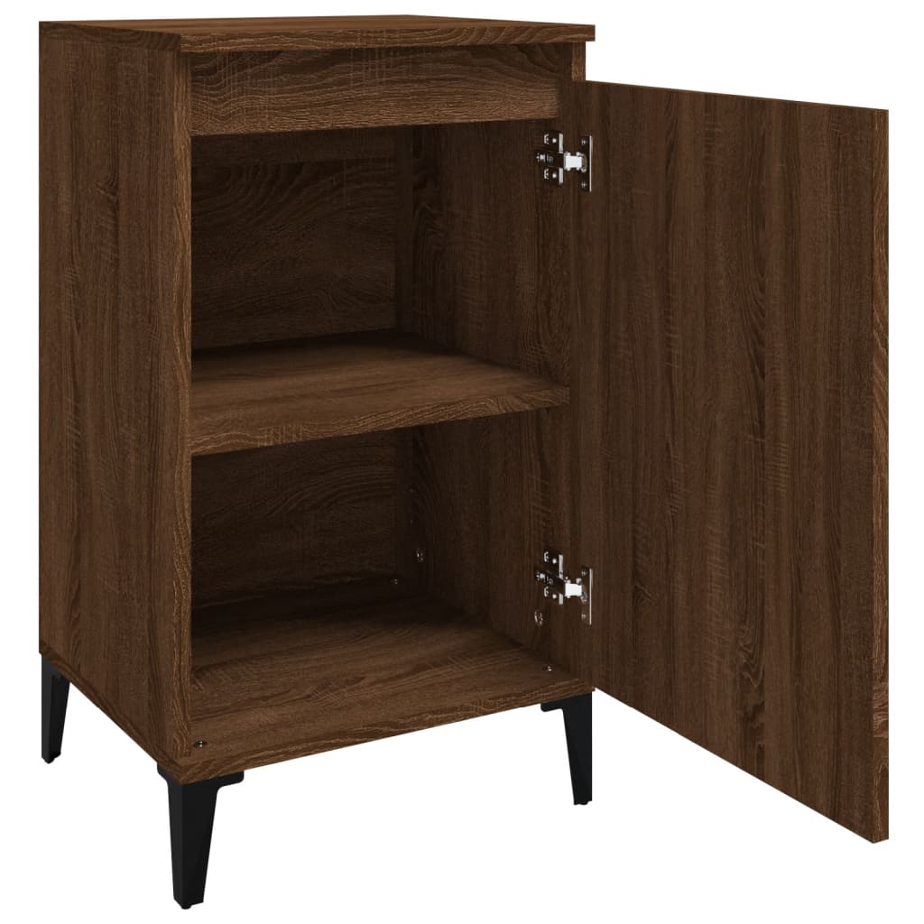 Comodini 2 pz Rovere Marrone 40x35x70 cm in Legno Multistrato