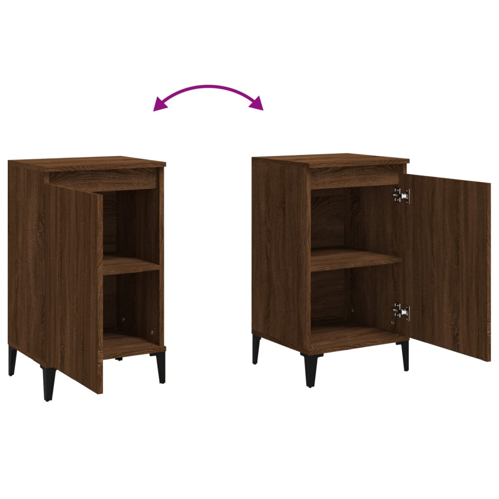 Comodini 2 pz Rovere Marrone 40x35x70 cm in Legno Multistrato