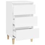 Comodino Bianco 40x35x70 cm in Legno Multistrato