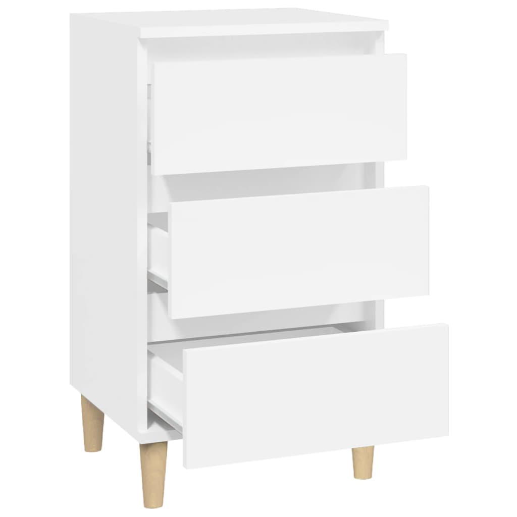Comodino Bianco 40x35x70 cm in Legno Multistrato