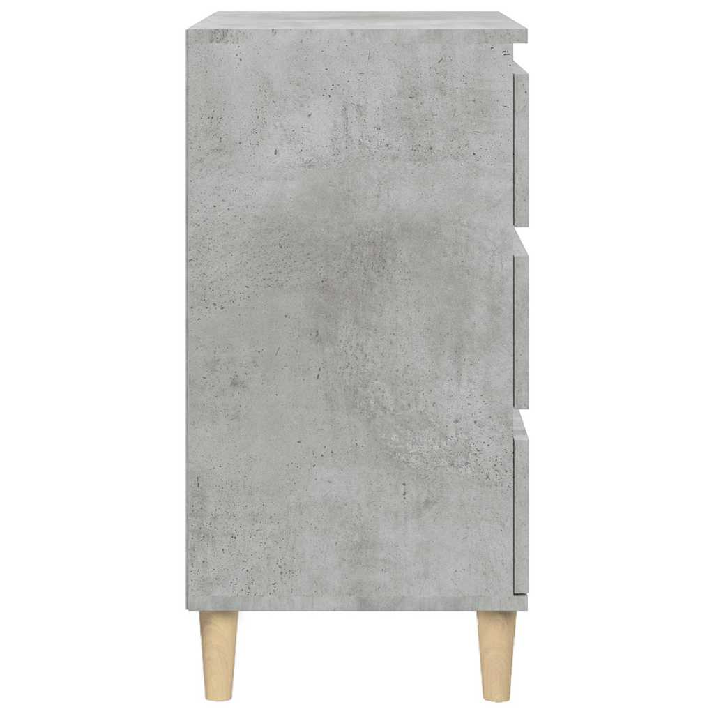 Comodino Grigio Cemento 40x35x70 cm in Legno Multistrato