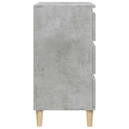 Comodino Grigio Cemento 40x35x70 cm in Legno Multistrato