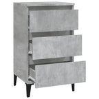 Comodino Grigio Cemento 40x35x70 cm in Legno Multistrato