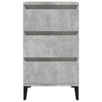 Comodino Grigio Cemento 40x35x70 cm in Legno Multistrato
