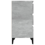 Comodino Grigio Cemento 40x35x70 cm in Legno Multistrato