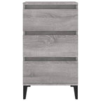 Comodino Grigio Sonoma 40x35x70 cm in Legno Multistrato