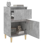 Comodini 2 pz Grigio Cemento 40x35x70 cm