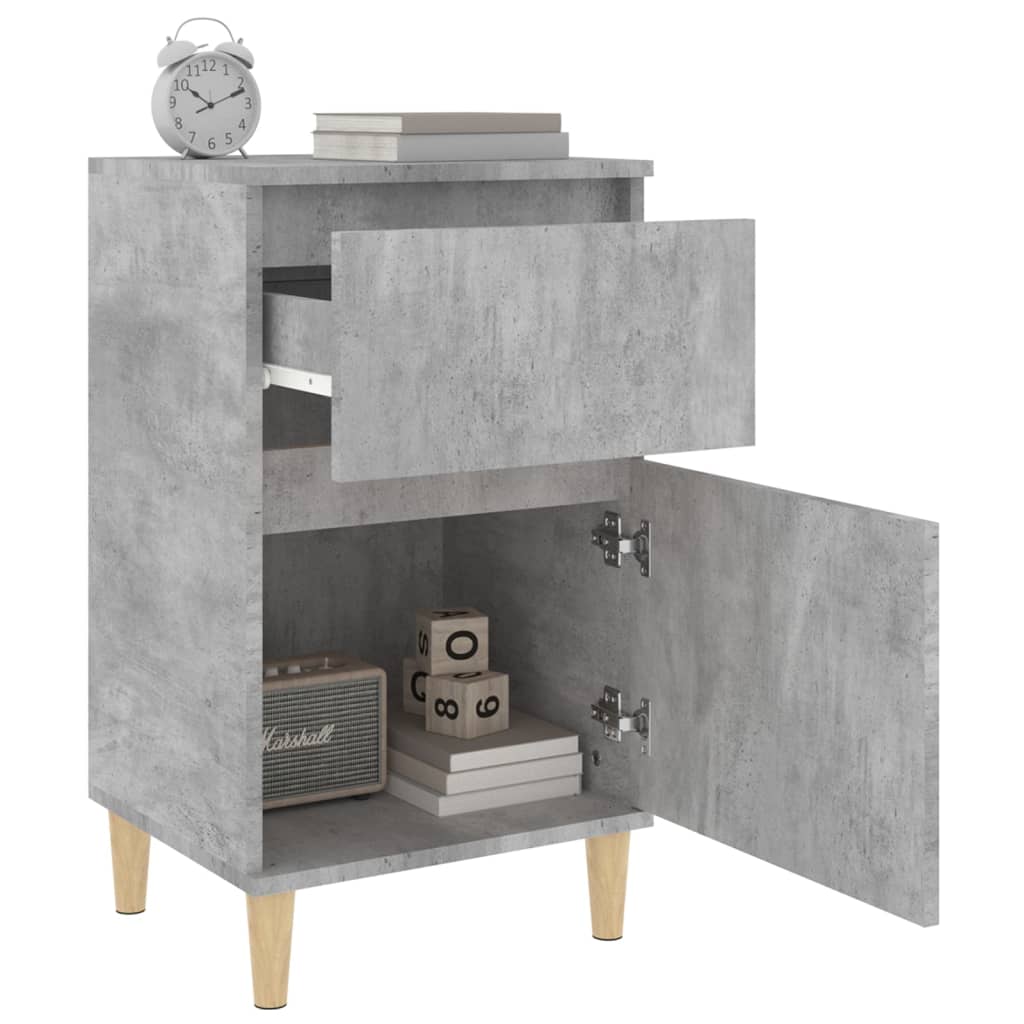 Comodini 2 pz Grigio Cemento 40x35x70 cm