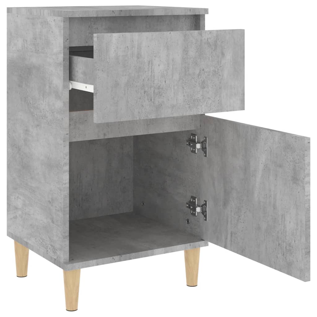 Comodini 2 pz Grigio Cemento 40x35x70 cm