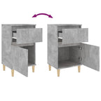 Comodini 2 pz Grigio Cemento 40x35x70 cm